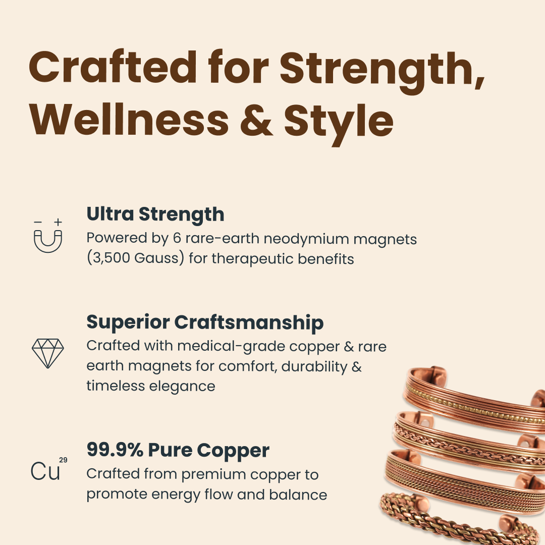 Tibetan Magnetic Copper Bracelet  | Set of 3