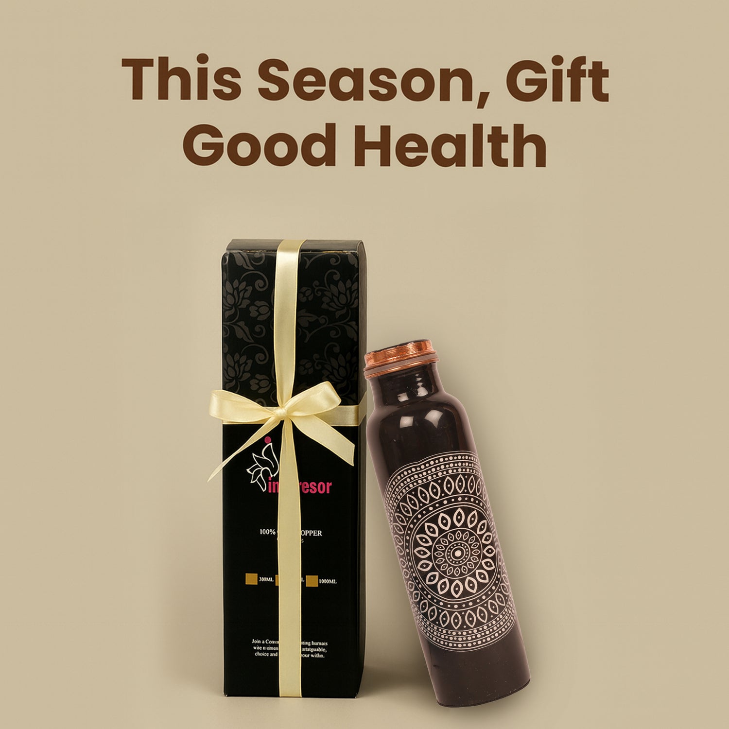 Pure Copper Handcrafted Water Bottle – 32 OZ Capacity