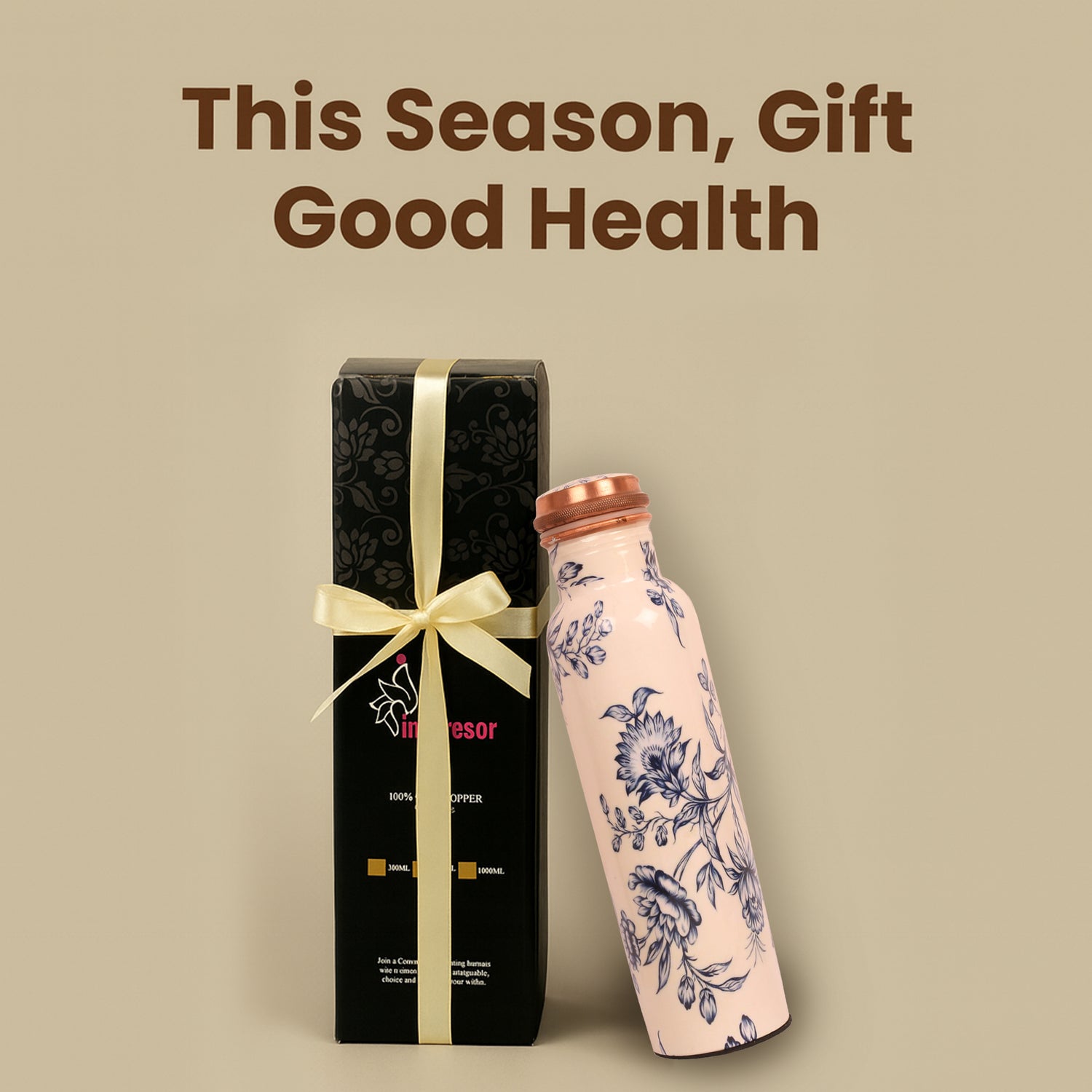 Pure Copper Handcrafted Water Bottle – 32 OZ Capacity