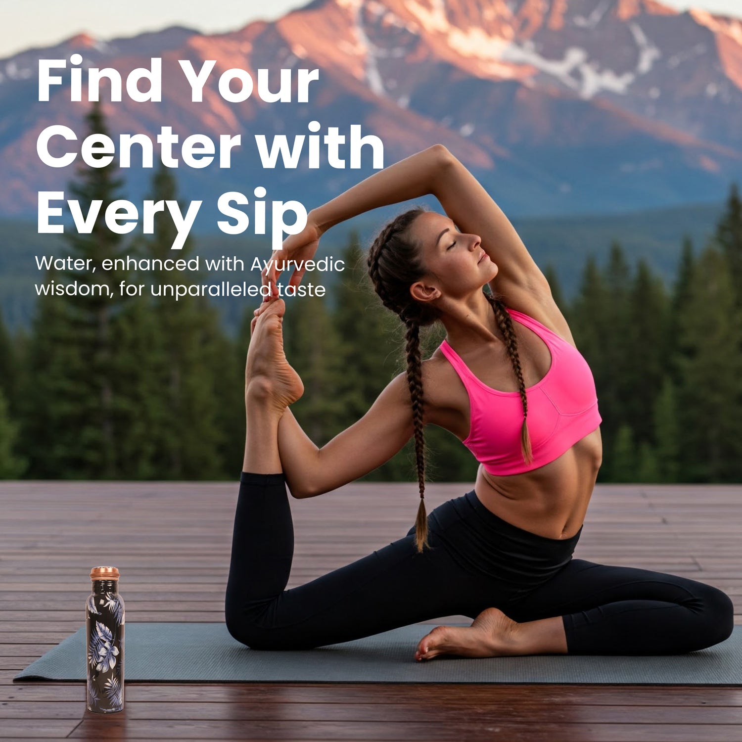 Pure Copper Handcrafted Water Bottle 32 OZ