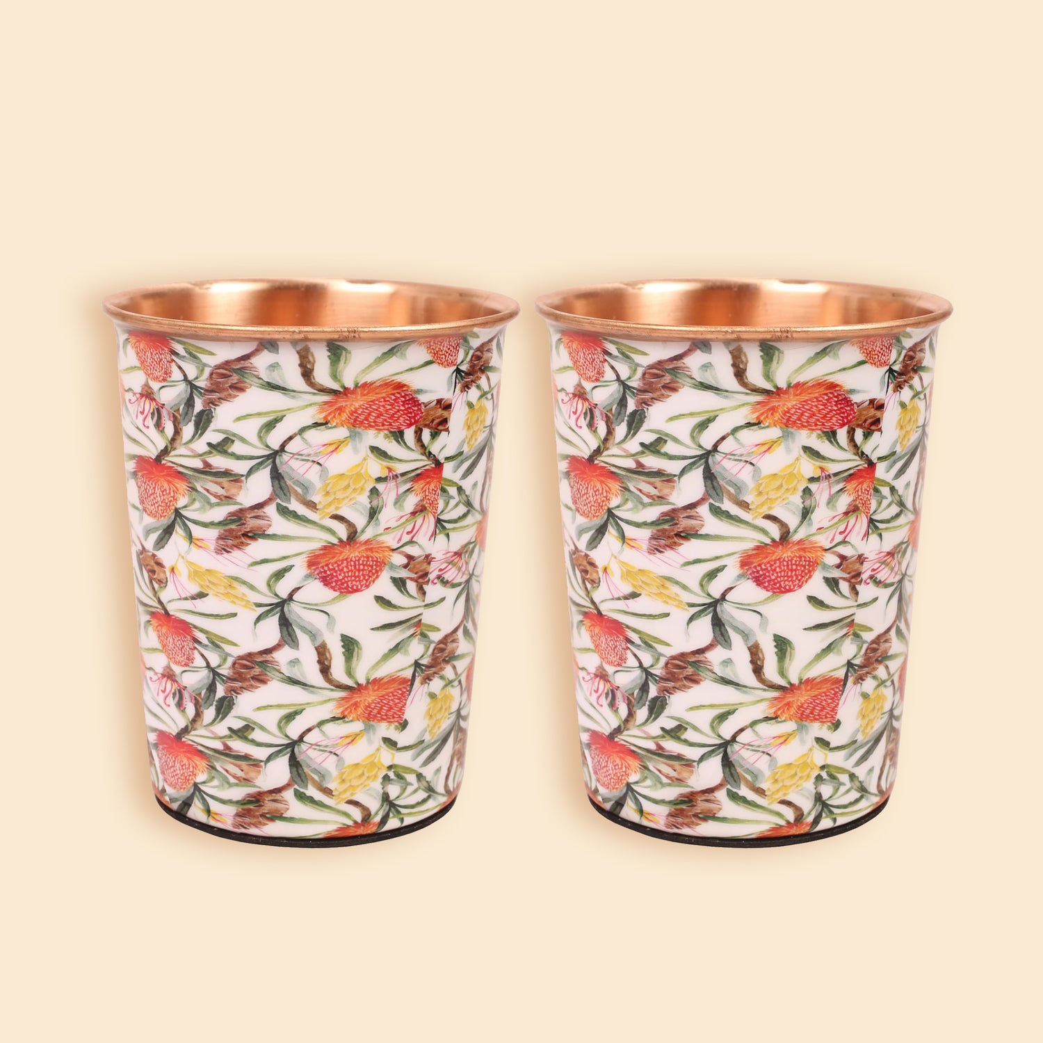 Pure Copper Handcrafted Water Drinks Glasses | 250ml (Pack of 2)