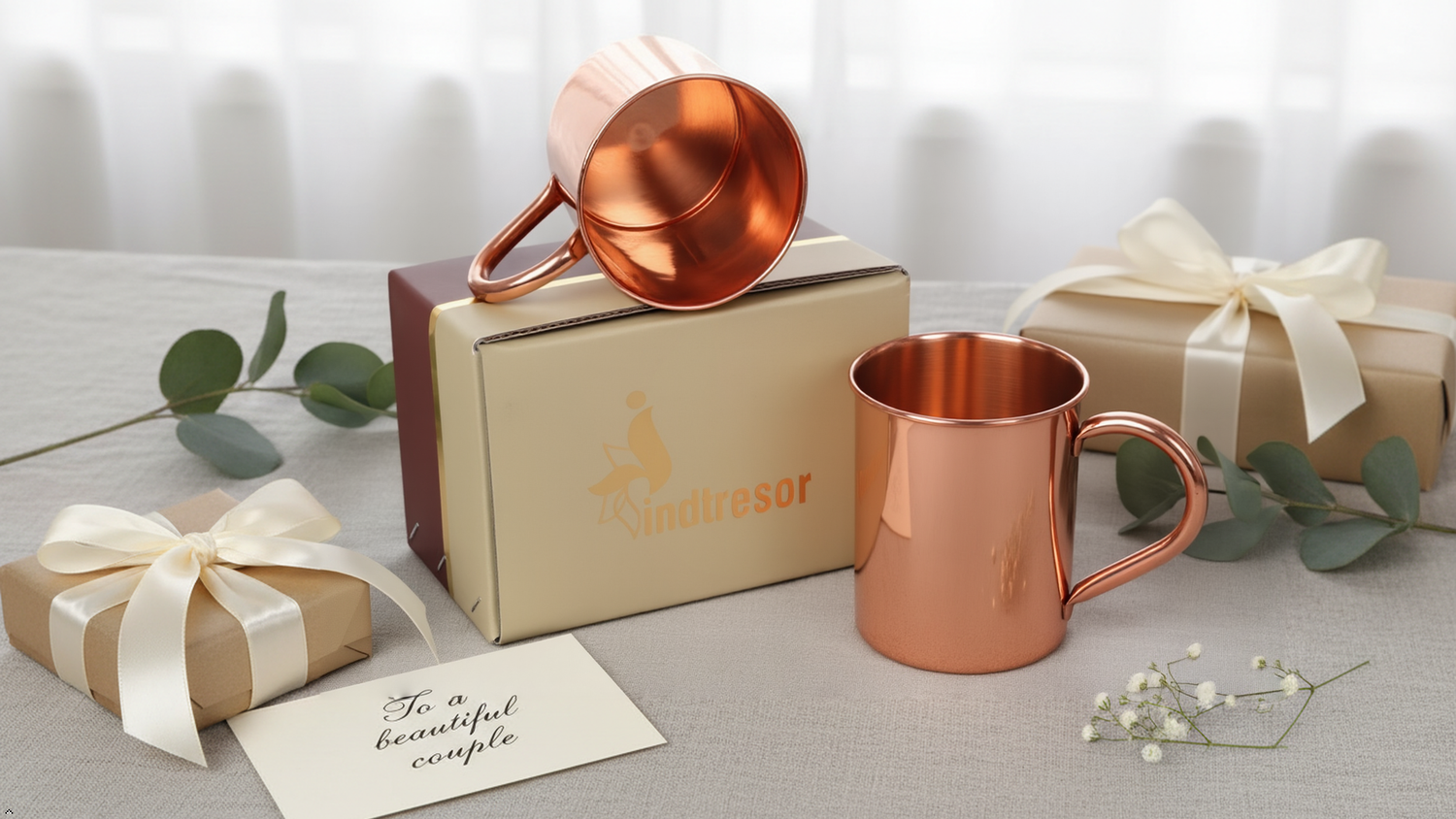 Pure Copper Moscow Mule Mugs - Handcrafted - Fabulous Pattern Handle Grip