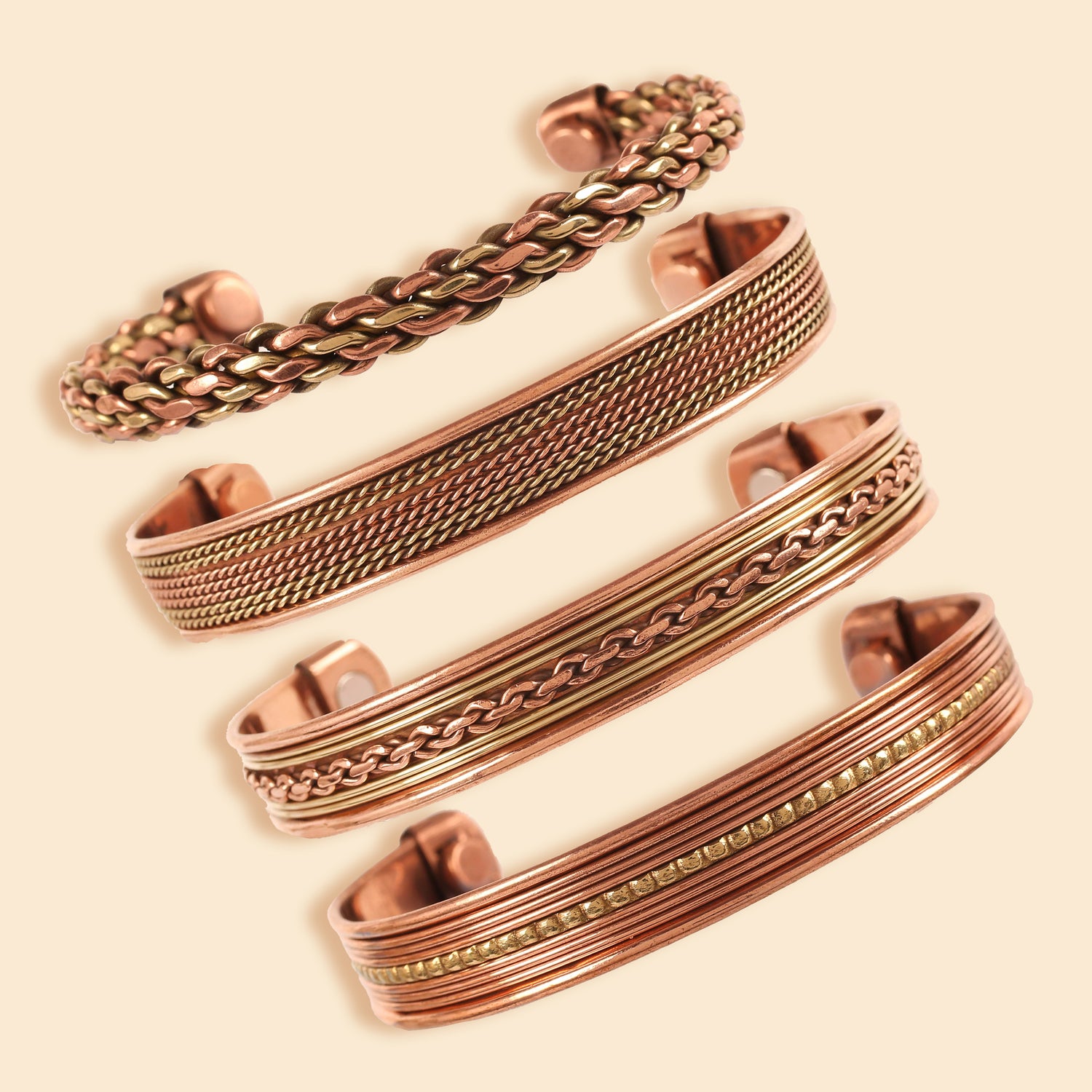 Tibetan Magnetic Copper Bracelet  | Set of 4