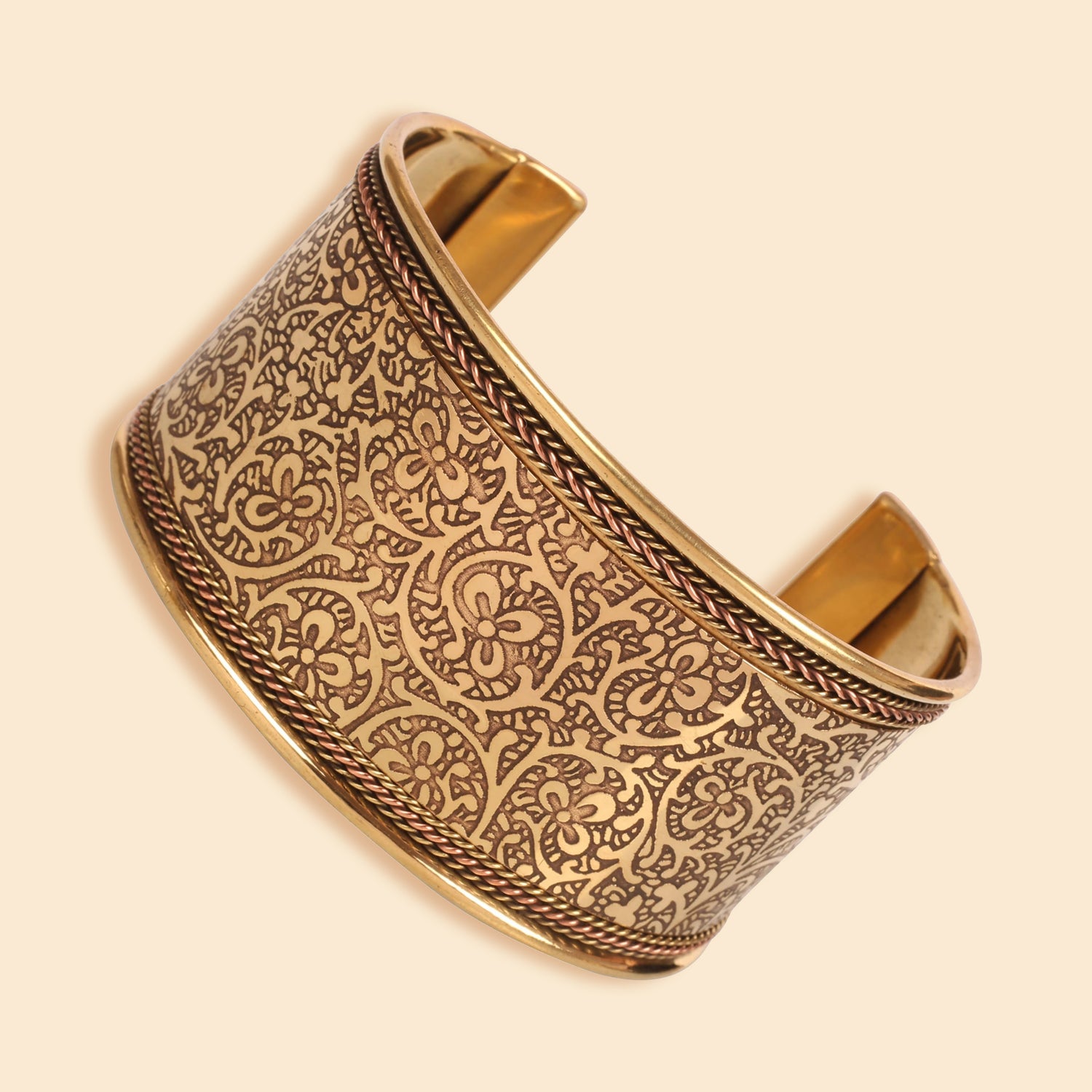 Designer Cuff Bracelet In Gold Tone For Women.
