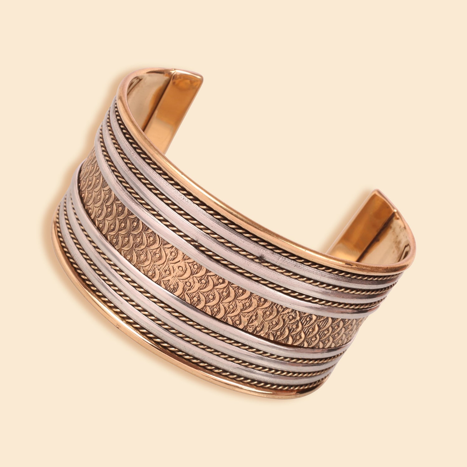 Designer Cuff Bracelet In Gold Silver Tones For Women.